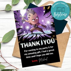 Niko And The Sword Of Light Thank You Card Customizable Template To Print At Home Instant Download