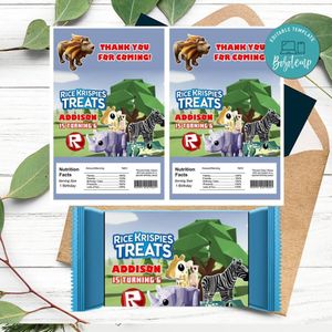 Roblox Safari Rice Krispies Treats Template Printable Instant Download