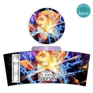 Zenitsu Cotton Candy Label Template To Print At Home Instant Download