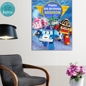 Robocar Poli Birthday Poster Digital File Printable Instant Download