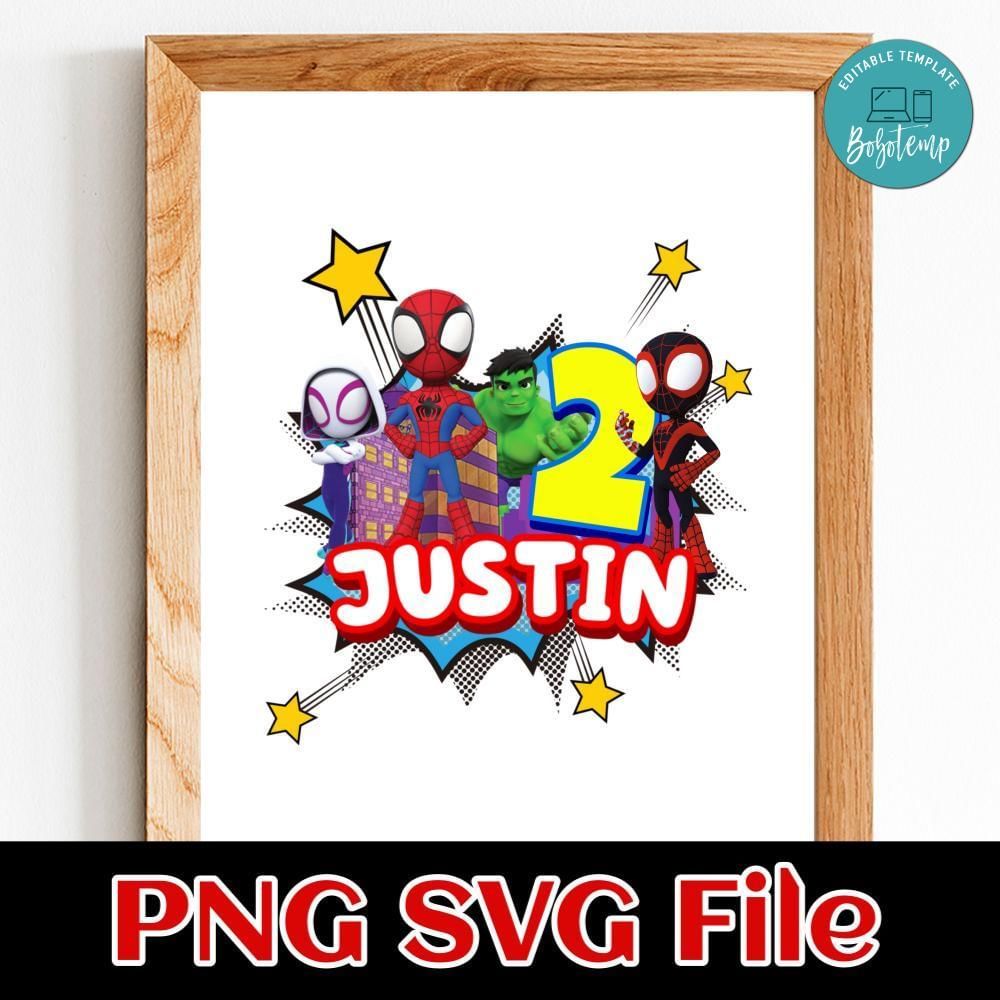 Spidey and His Amazing Friends Birthday Customer request PNG file template
