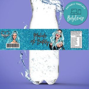 Karol G Birthday Water Bottle Label Template to Print at Home Instant Download