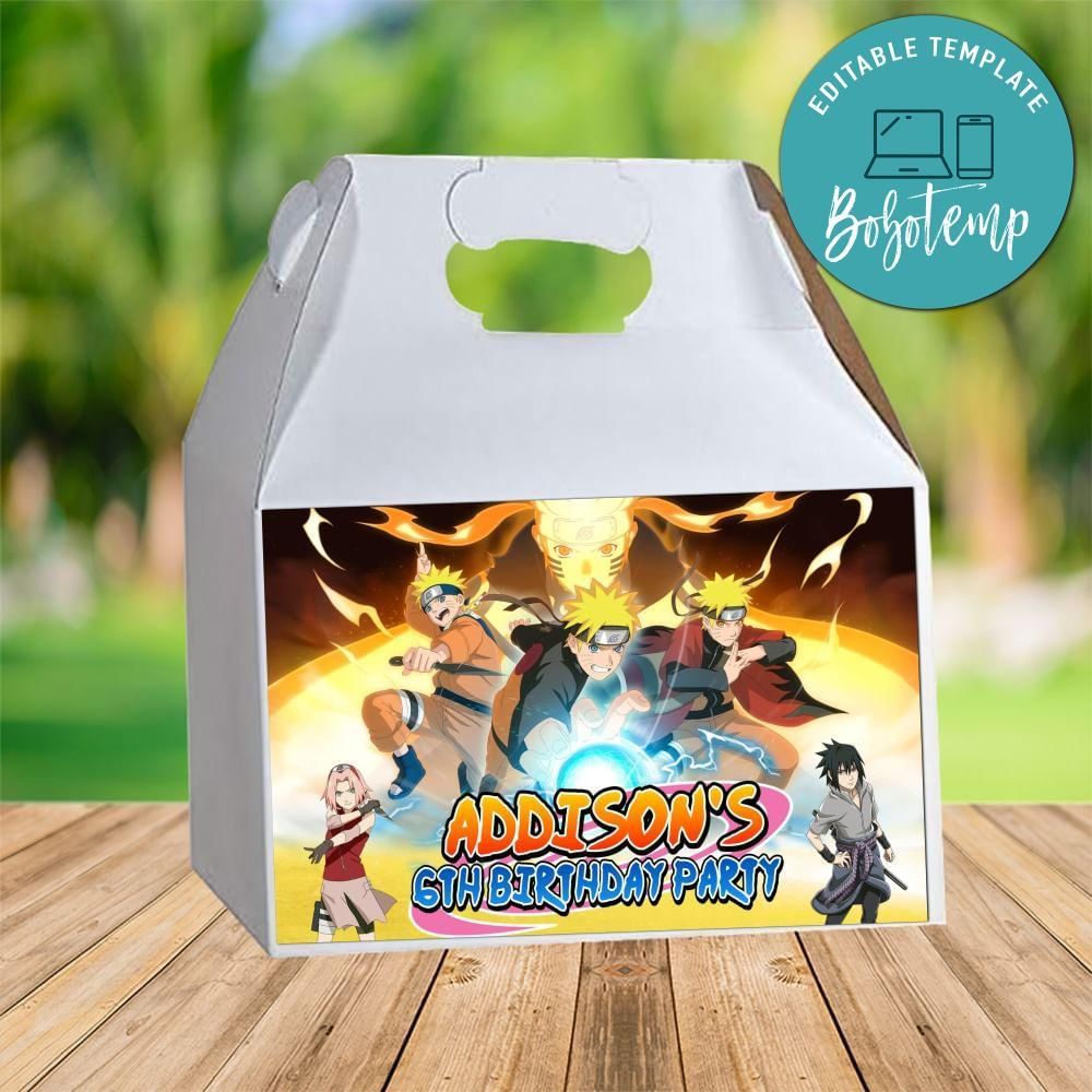 Naruto Shippuden Gable Box Digital File Printable Instant Download