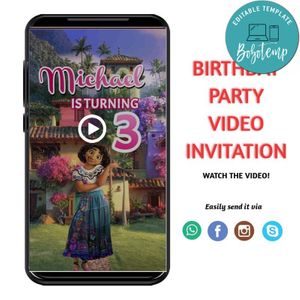 Encanto Video Invitation Digital Template Customizable Instant Download