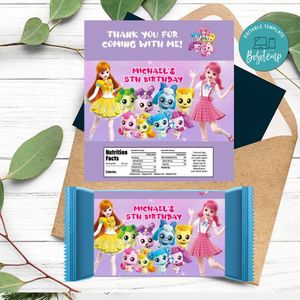 Catch Teenieping Candy Bar Label Customizable Template Instant Download