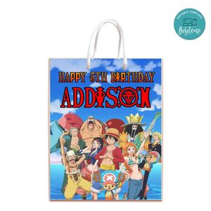One Piece Gift Bag Label Template Printable Instant Download