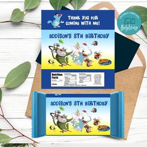 Oggy Candy Bar Label Customizable Template Instant Download