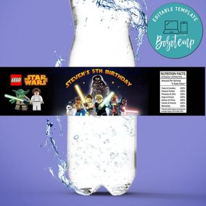 Lego Star Wars Birthday Water Bottle Label Template To Print At Home Instant Download