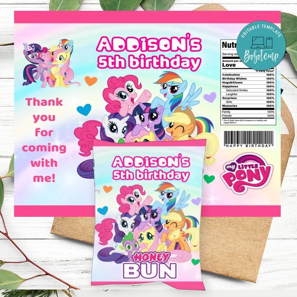 My Little Pony Honeybun Snack Bag Digital File Printable Instant Download