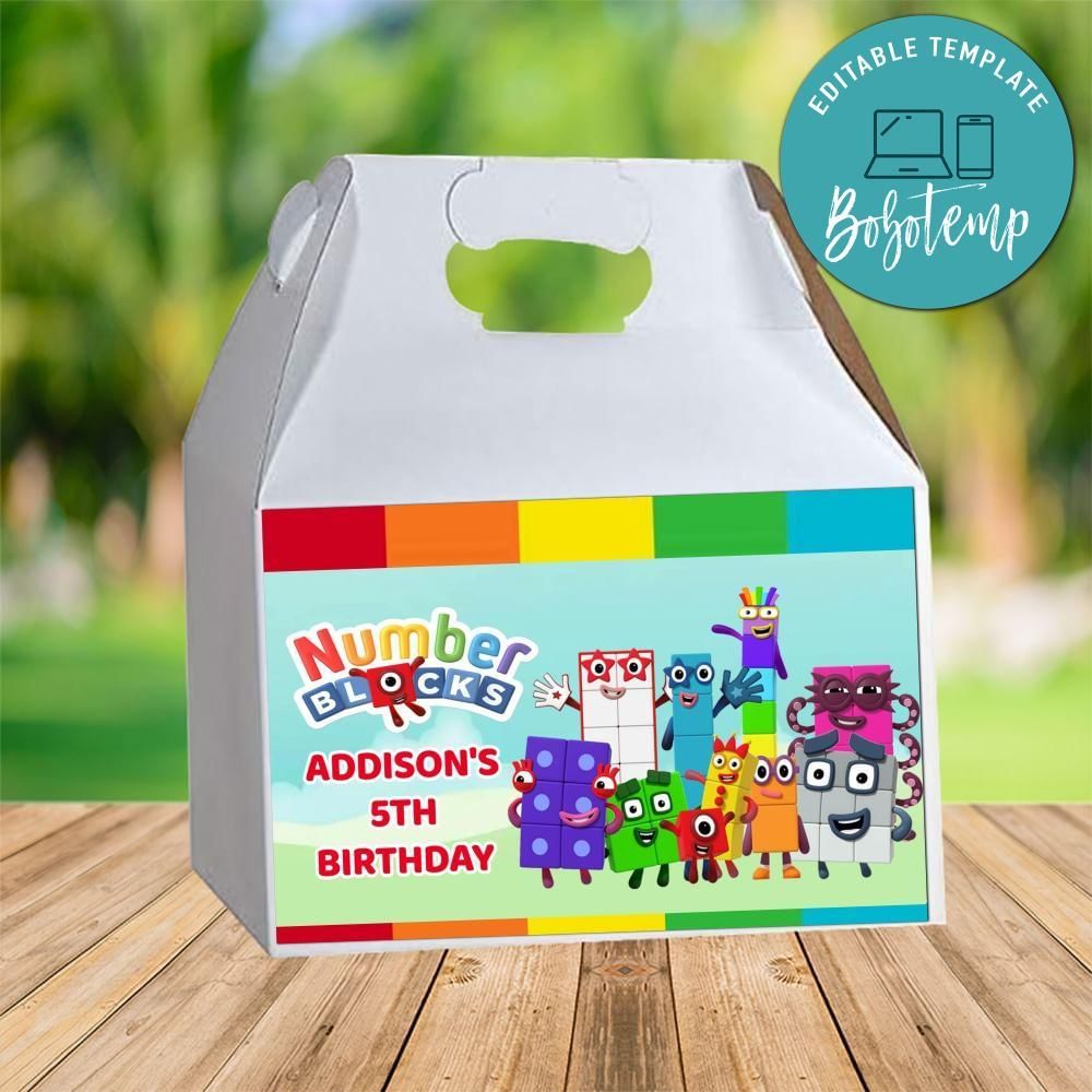 Numberblocks Gable Box Digital File Printable Instant Download