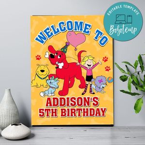 Clifford Birthday Welcome Sign Digital File Printable Instant Download