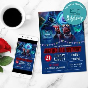 Muppets Haunted Mansion Invitation Customizable Template to Print at Home Instant Download