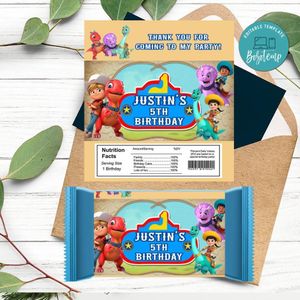 Dino Ranch Candy bar Label Customizable Template Instant Download