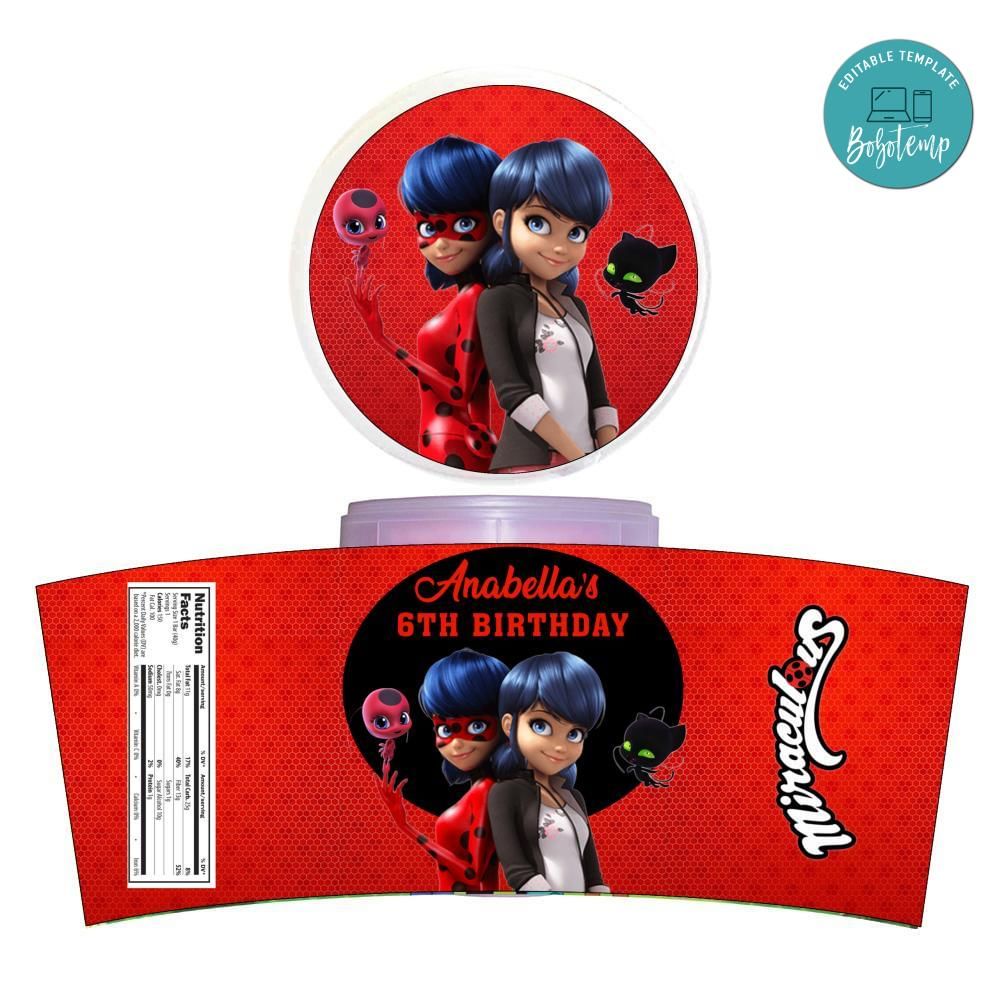 Miraculous Ladybug Cotton Candy Label Template | Bobotemp