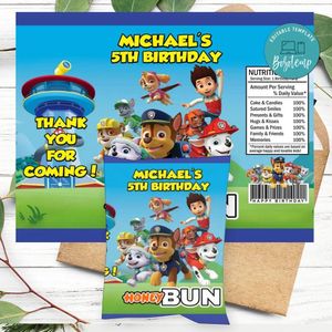 Paw Patrol Honeybun Snack Bag Digital File Printable Instant Download