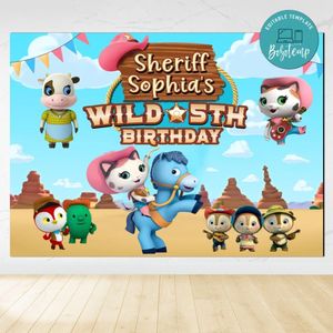 Sheriff Callie Birthday Backdrop Digital File Template Instant Download