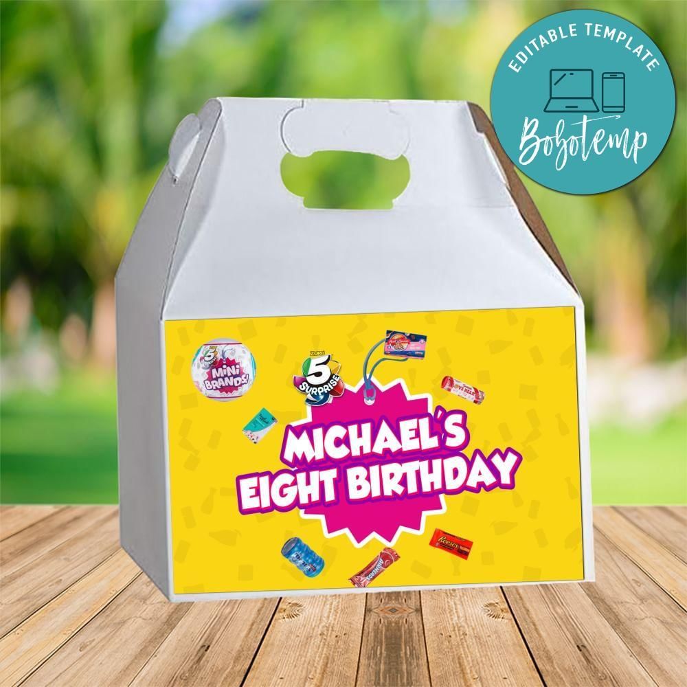 Surprise Mini Brands Gable Box Digital File Printable Instant Download