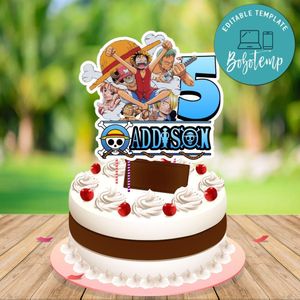 One Piece Cake Topper Template Printable Instant Download