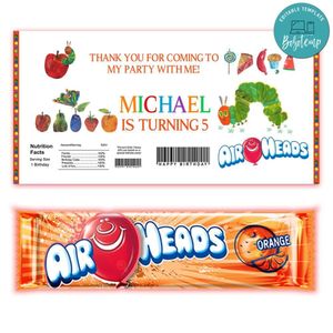 Hungry Caterpillar Airhead Candy Wrapper Template Printable Instant Download