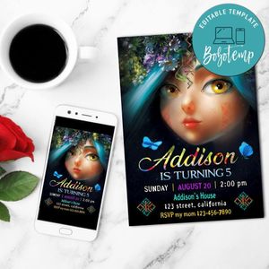 Mavka Invitation Customizable Template to Print at Home Instant Download