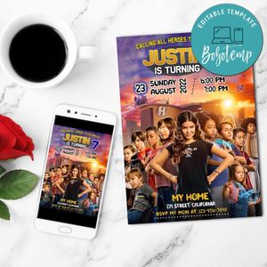 We Can Be Heroes Mobile Invite Customizable Template Instant Download