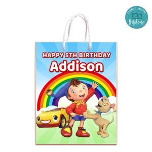 Noddy Gift Bag Label Template Printable Instant Download