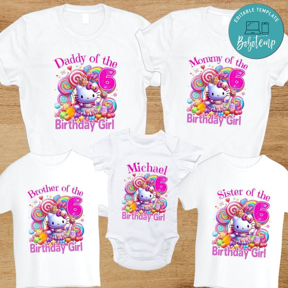 Hello Kitty and Candy Land Girl Family Birthday Party PNG file template