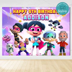 Starbeam Birthday Backdrop Digital File Template Instant Download