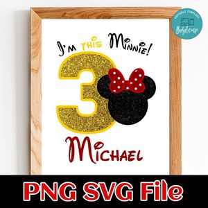 Minnie Mouse Birthday Party Customer request PNG file template