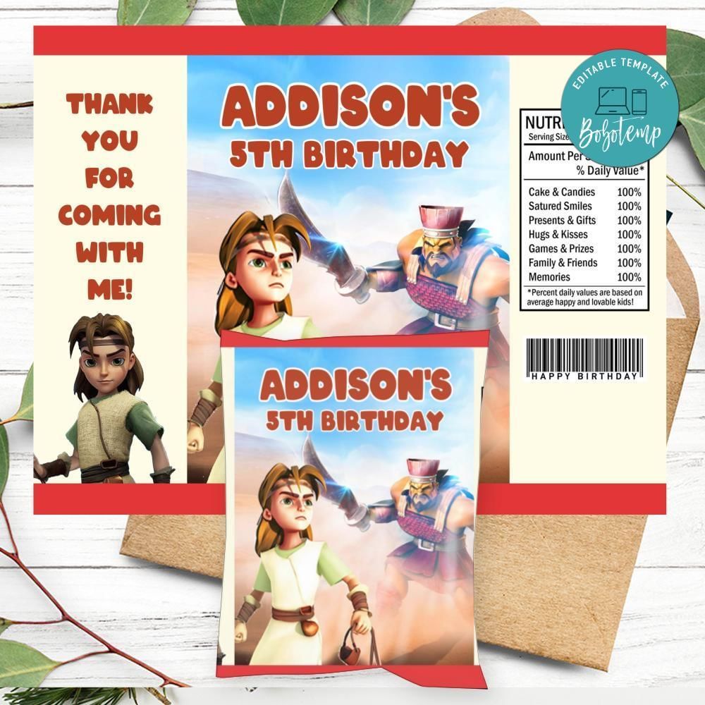 A Giant Adventure Birthday Chip Bag Label Customizable Instant Download