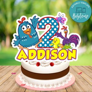 Gallina pintadita Birthday Cake Topper Template Printable Instant Download