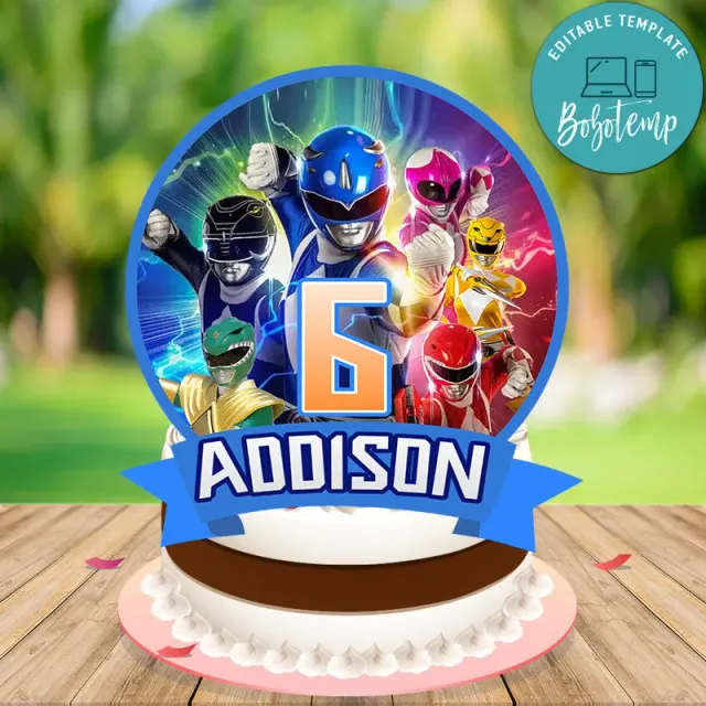 Power rangers Birthday Cake Topper Template Printable | Bobotemp power-rangers-birthday-cake-topper-template-printable-bobotemp