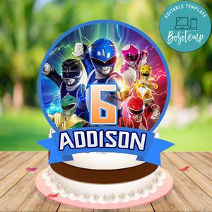 Power rangers Cake Topper Template Printable Instant Download