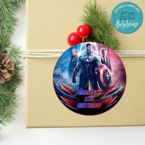 Captain America: Brave New World Circle Sticker Template Customizable To Print At Home Instant Download