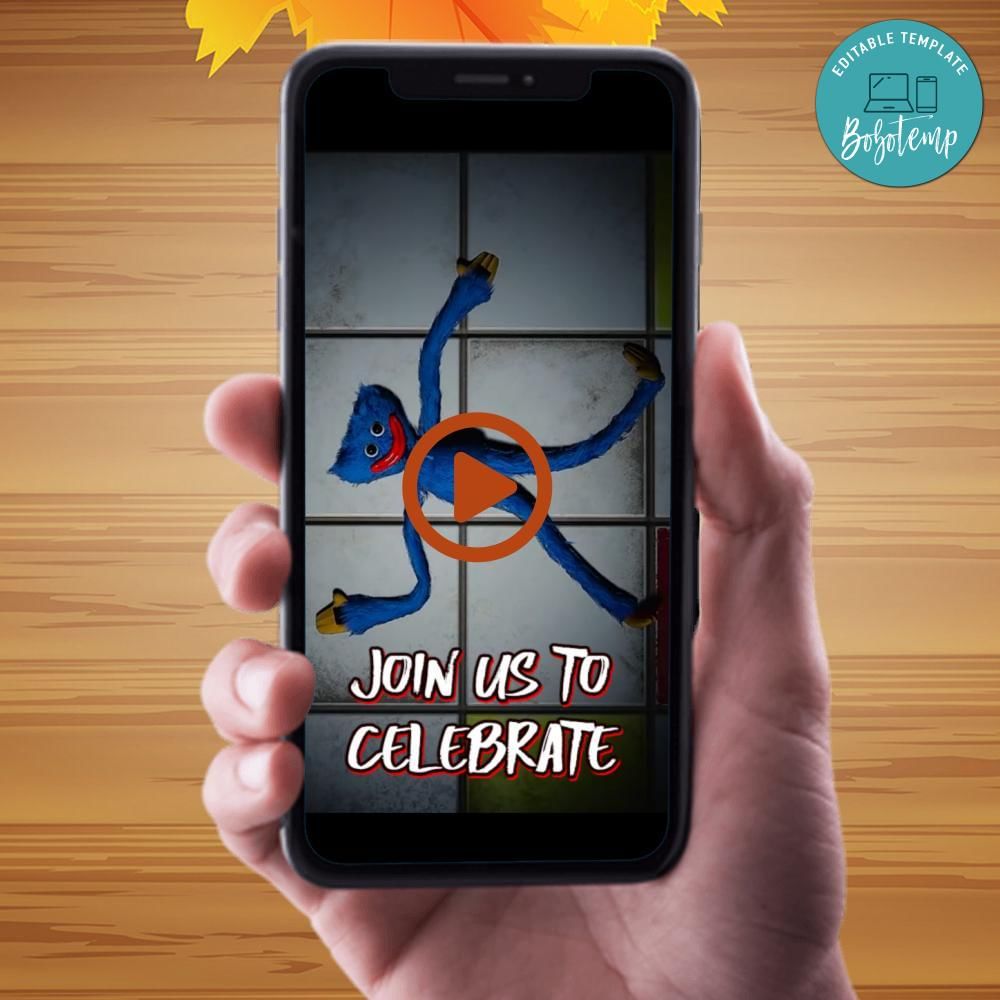 Huggy wuggy Video Invitation Digital Template DIY Bobotemp Huggy wuggy Video Invitation Digital Template DIY Bobotemp