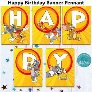 Tom And Jerry Banner Pennant Digital File Template Instant Download