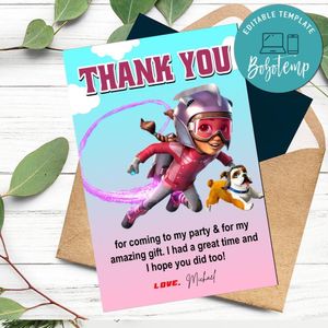 Rocketeer Thank You Card Customizable Template To Print At Home Instant Download
