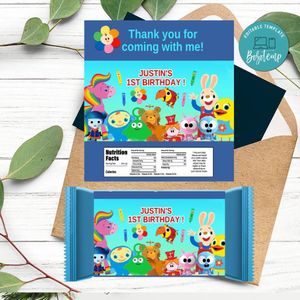 Baby First Tv Candy Bar Label Customizable Template Instant Download