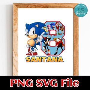 Sonic Birthday 8 Customer request PNG file template