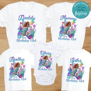 Little Mermaid Birthday Family Party PNG file template