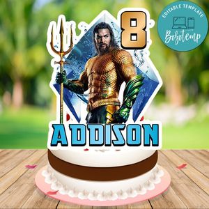Aquaman 2 Cake Topper Template Printable Instant Download