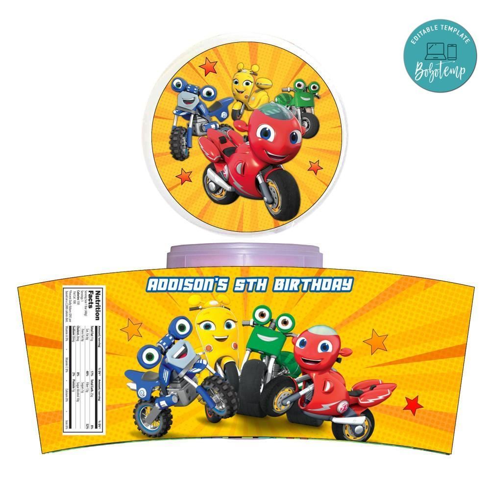 Ricky Zoom Cotton Candy Label Template To Print At Home Instant Download