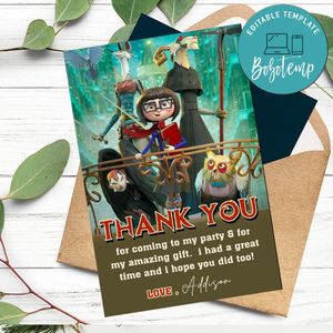 Dalia And The Red Book Thank You Card Customizable Template To Print At Home Instant Download