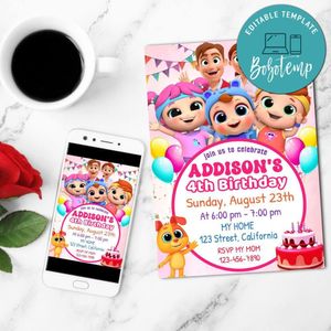 Little angel Birthday Flyer Customizable Template to Print at Home Instant Download