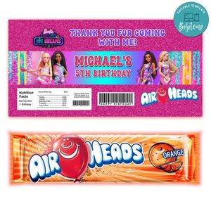 Barbie Big City Airhead Candy Wrapper Template Printable Instant Download