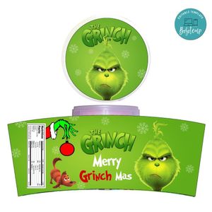 Grinch Cotton Candy Label Template To Print At Home Instant Download