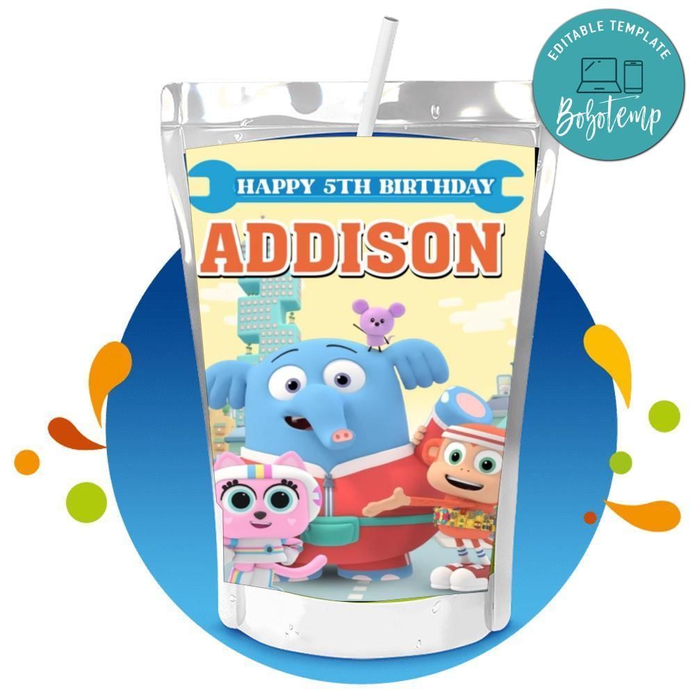 Chico bon bon Capri Sun Birthday Labels Digital File Printable Instant Download