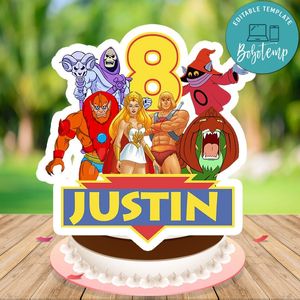 He-man Birthday Cake Topper Template Printable Instant Download