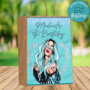 Karol g Gift bag label Template Printable Instant Download