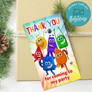 Colourblocks Thank You Tag Customizable Template To Print At Home Instant Download